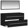 vidaXL Bathroom Cabinet With Mirror Black Engineered Wood Medium - 4 of 4