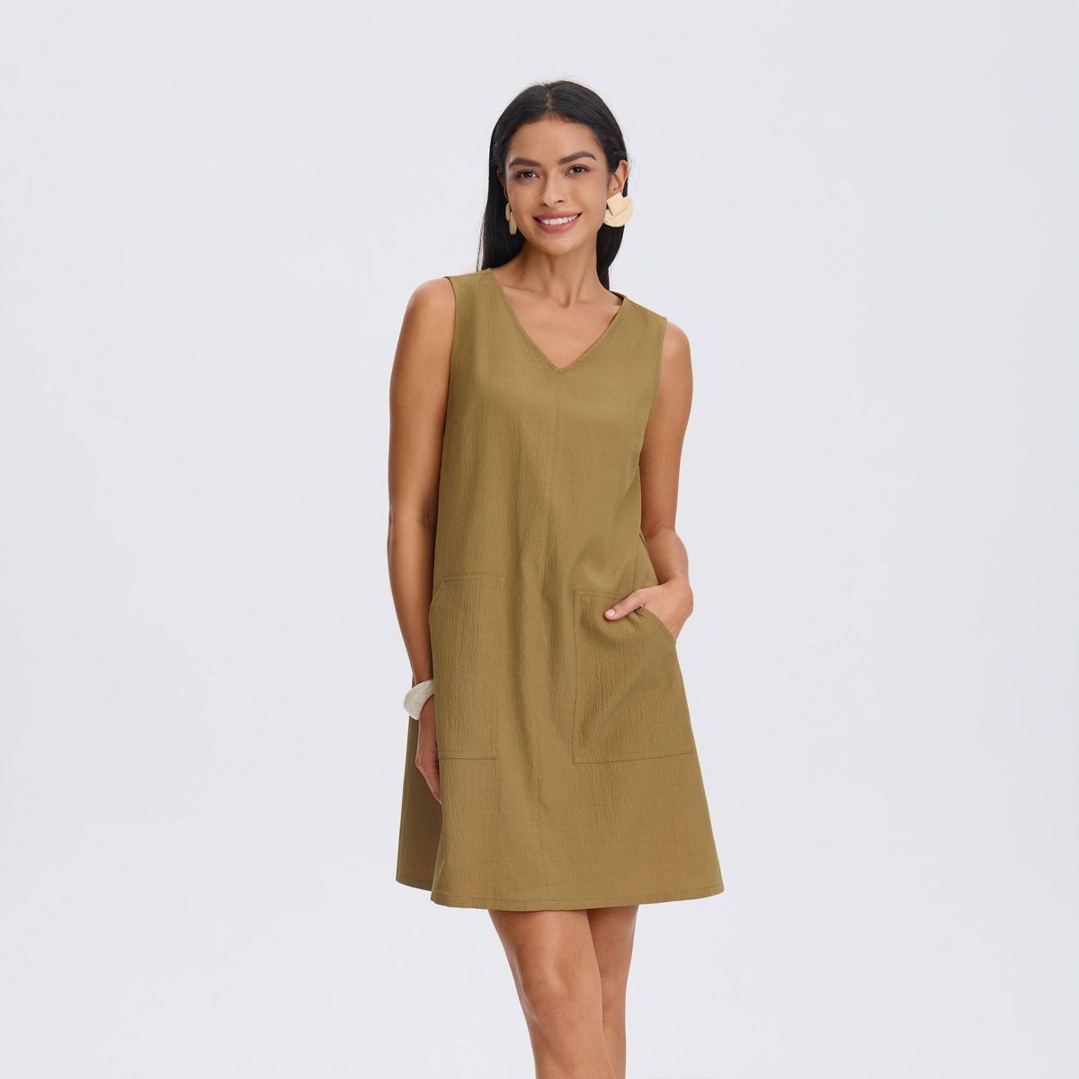 Women's Pocket Detail Mini A-Line Dress - A New Day™ Dijon Yellow