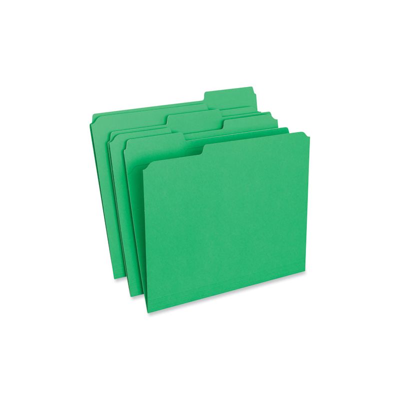 Universal Reinforced Top-Tab File Folders, 1/3-Cut Tabs: Assorted, Letter Size, 1" Expansion, Green, 100/Box, 2 of 6