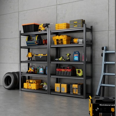 72"H 5 Tier Metal Shelves for Storage Garage Shelving 2000LBS Heavy Duty Storage Shelves ,Black