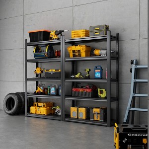 72"H 5 Tier Metal Shelves for Storage Garage Shelving 2000LBS Heavy Duty Storage Shelves ,Black - 1 of 4