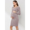 Hello Miz Women's Long Sleeve Bodycon Maternity Nursing Dress - 2 of 4