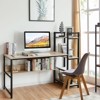 Tangkula Multifunctional Computer Desk with Storage Shelves Stable Writing Table for Home Office Black/Natural/Rustic Brown/Walnut - 2 of 4