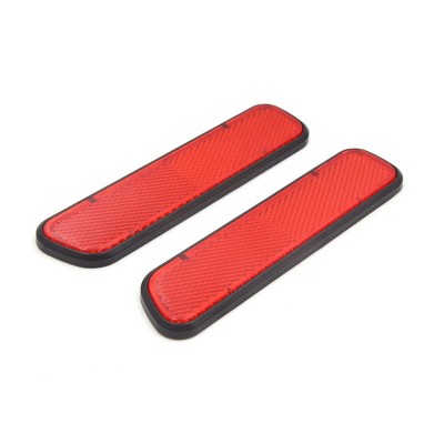 Unique Bargains Plastic Car Vehicle Reflective Sticker Decor Self Adhesive Reflectors Red 2 Pcs