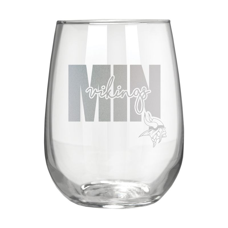 NFL Minnesota Vikings The Vino Stemless 17oz Wine Glass - Clear, 1 of 2