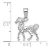 Black Bow Jewelry 14k White Gold 3D Prancing Horse Pendant - 3 of 4