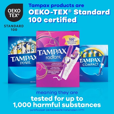 Tampax Pearl Tampons Trio Pack with Plastic Applicator and LeakGuard Braid - Light/Regular/Super Absorbency - Unscented - 94ct