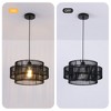 HBEZON 16'' 2-Tier Pendant Light, Height Adjustable Hanging Lamp for Kitchen Island, Dining Room, Bedroom, Natural Bamboo - 2 of 4