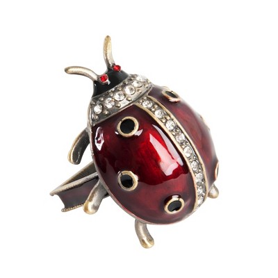 Saro Lifestyle Lady Bug Design Napkin Ring, Red (Set of 4)