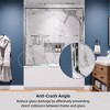 60x75-Inch Contemporary Double Panel Shower Door with Matte Silver Robust Frame and Aluminum Alloy Square Profile - 2 of 4