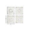 Vintage Fiberglass Floral Wall Decor Set of 4 White - Olivia & May: Modern Botanical Carvings, Includes Mounting Hardware - 3 of 4