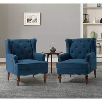 Set Of 2 Umberto Traditional Accent Armchair With Turned Legs | artful ...