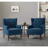 Set of 2 Cecília Living Room Armchair with Nailhead Trim  | ARTFUL LIVING DESIGN