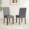 Tangkula Wooden Dining Chair Set of 2 w/Rubber Wood Legs Padded Seat S Springs High  Back - 3 of 4