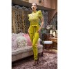 Slickblue Women's High Waist Skinny Pants – Lime/White, S-L– Belt Detail, Fold Waist – Perfect for Casual & Formal Wear - 3 of 4
