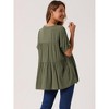 INSPIRE CHIC Women's Summer Babydoll Casual V Neck Loose Short Sleeve Peplum Tunic Blouse - 4 of 4