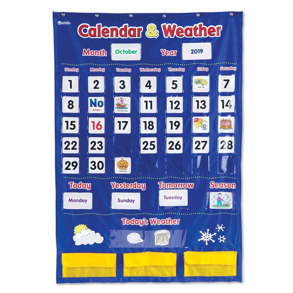UPC 765023024180 product image for Learning Resources Calendar & Weather Pocket Chart | upcitemdb.com