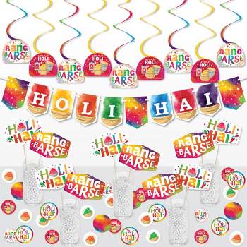 Big Dot of Happiness Holi Hai - Festival of Colors Party Supplies Decoration Kit - Decor Galore Party Pack - 51 Pieces