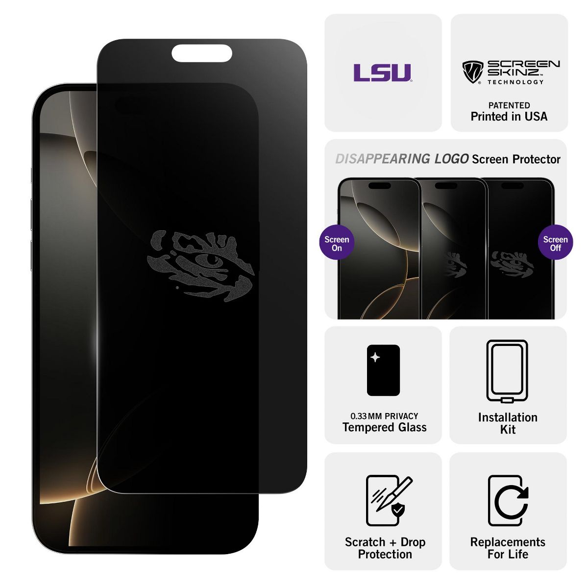 Screen Skinz LSU Privacy Screen Protector - thumbnail 3