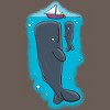 Women's Design By Humans Cute whales and sailing boat cartoon illustration By thefrogfactory Racerback Tank Top - 2 of 3