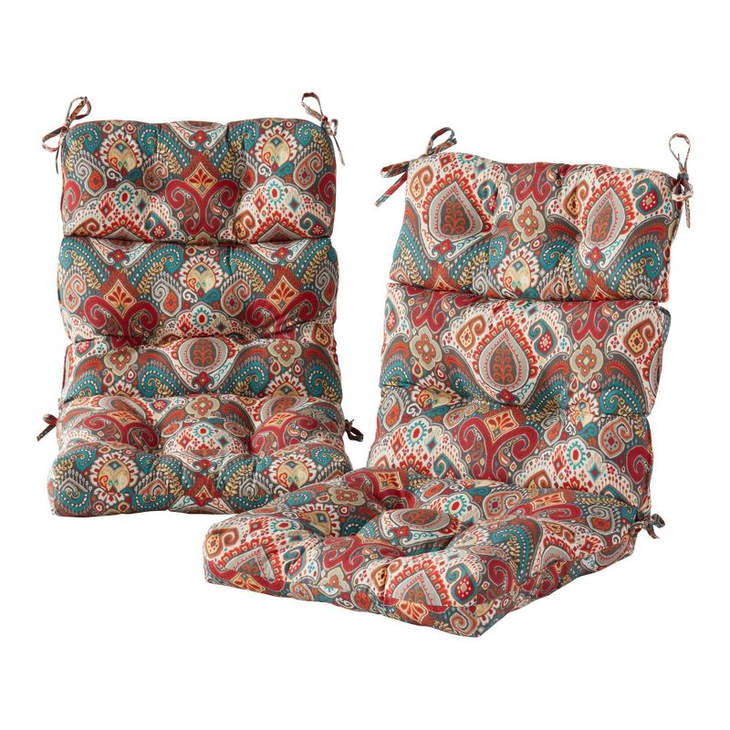 Kensington Garden 2pc 24"x22" Outdoor Seat and Back Chair Cushion Set, 1 of 8