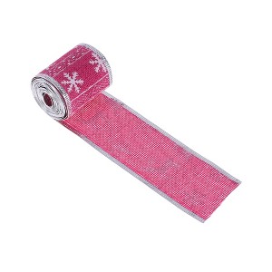 Unique Bargains Gift Wrap Ribbons Faux Linen with Reindeer Border Polyester 78.74"x1.97" 1 Pc - 1 of 4