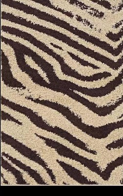 Ivory and Black 8' x 10' Shag Rug