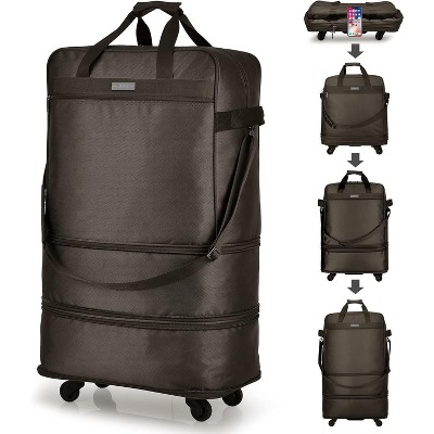 Paaaawaters Suitcases with Wheels Expandable Foldable Luggage Bag Suitcase Collapsible Rolling Travel Bag