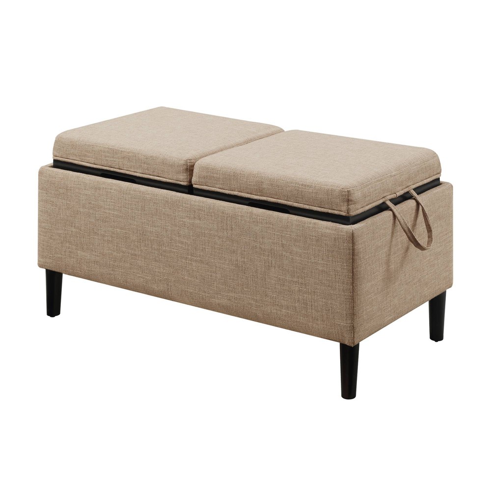 Photos - Pouffe / Bench Designs4Comfort Magnolia Storage Ottoman with Trays Tan Fabric - Breighton