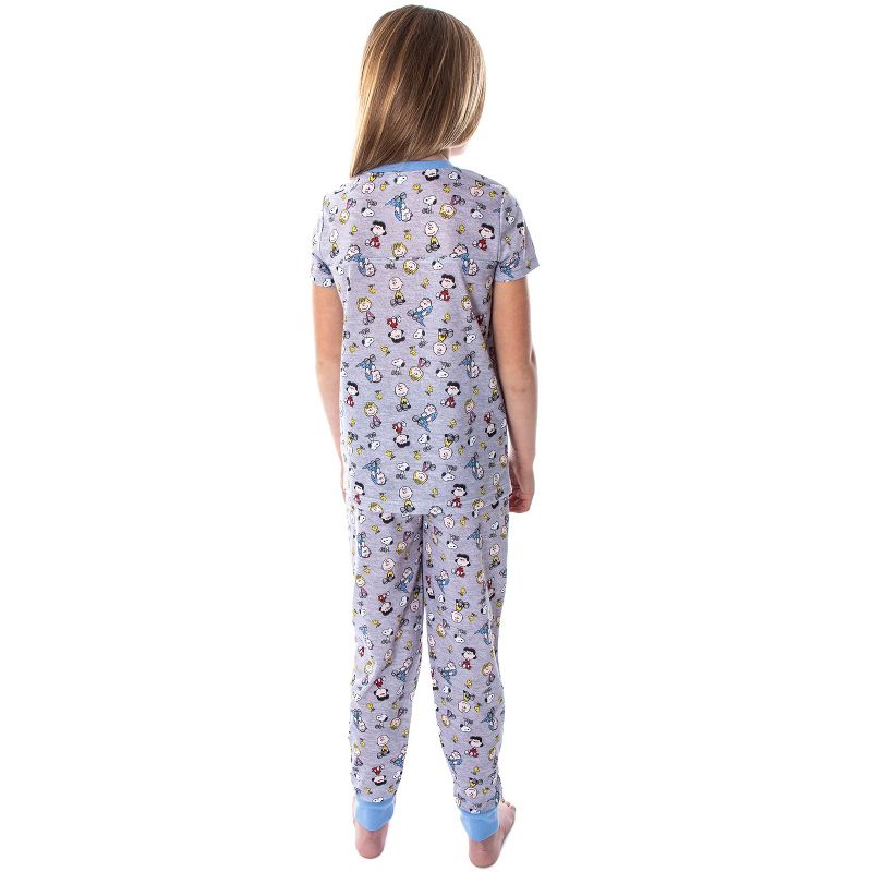 Peanuts Girls' Woke Up This Cute Pajamas Shirt And Pants Jogger Pajama Set, 4 of 5