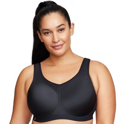 Glamorise Womens High Impact Wonderwire Sports Underwire Bra 9066 Black 42F