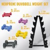 Neoprene Dumbbells with Rack, Color Coded Weight Set for Home Gym, Multiple Sizes for Men & Women - 3 of 4