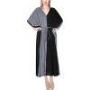 LA LEELA Women's House Daily Routine Evening Wear Vacation Casual Dailywear Holiday Loungewear Relaxed Fit Caftan Maxi Night Shirts 3X-4X Black, Solid - 2 of 4