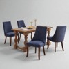 Set of 2 High Back Linen Dining Chairs with Curved Solid Wood Legs, Rayon Cloth Flocking Upholstery & Foam Cushions for Dining Room or Kitchen - 4 of 4