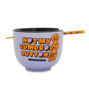 Silver Buffalo Shrek Gingerbread Man 20-Ounce Ceramic Ramen Bowl and Chopstick Set - 1 of 4