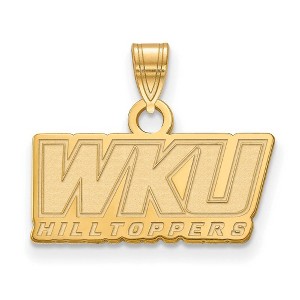 Black Bow Jewelry 14k Yellow Gold Plated Sterling Silver Western Kentucky Hilltoppers NCAA Small Pendant - 1 of 3