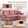 Okak Modern Corduroy L-Shaped Sofa Futon Couch with Storage Ottoman & Pillows,3-Seat Sofa Couch for Living Room,Apartment - 4 of 4