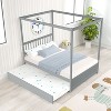 NicBex Full Size Canopy Bed with Twin Trundle,Wood Platform Bed Frame with Headboard for Adults,Boys,Girls - image 2 of 4