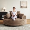 KWPZQEB 55'' Corduroy Foam Single Swivel Chair, 360¡ã Swivel Chair with Pillows, Large Barrel Arm Chairs with Deep Seat, Round Chaise for Living Room - 4 of 4