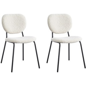 Nordlys Set of 2 Bouclé Dining Chairs Modern Design Style Upholstery Dining Room - 1 of 4