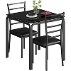 Compact three-piece double dining table and chair set, space-saving dining table with upholstered chairs for small spaces, breakfast nooks - 2 of 4
