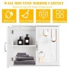 Tangkula 2-Tier Wall-Mounted Bathroom Storage Cabinet Wall Cabinet with 2 Mirror Doors - 4 of 4