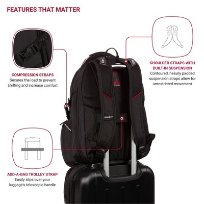 Рюкзаки SWISSGEAR Scan Smart TSA Laptop 17.5" Backpack - Black — фото 6