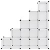 vidaXL Storage Cube Organizer with Cubes Stackable Organizer Modular Shelf PP - Transparent 61" x 12.6" x 60.4" - 3 of 4