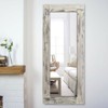 PexFix 24 in. W x 58 in. H Farmhouse Rectangular Solid Wood Framed Full Length Leaning Mirror in Weathered White - 4 of 4