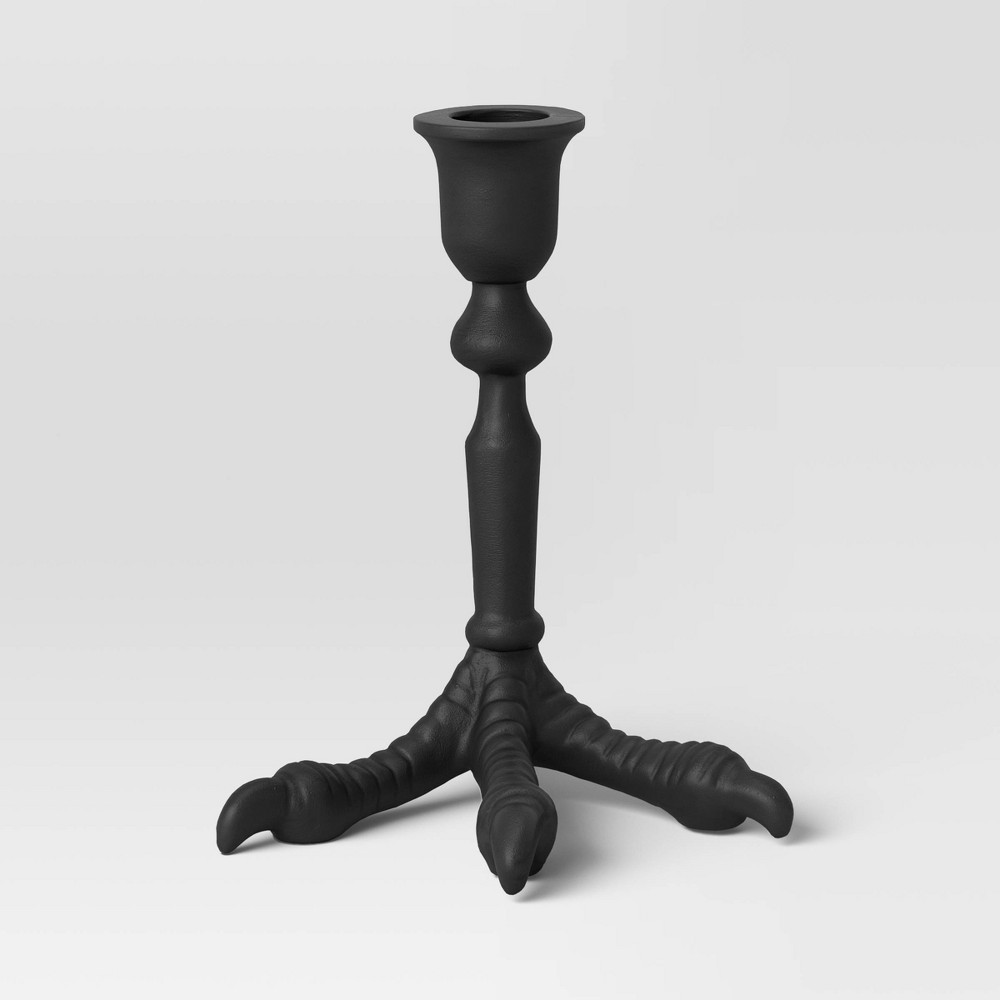 Small Metal Birdleg Cast Candle Holder Black - Threshold