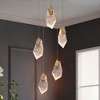 LNC Marvinbell Luxury and Glam Teardrop Integrated LED Crystal Kitchen Island  Lights, Gold ,4.3in/14.5in/37.4in - 2 of 4