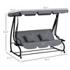 Free Standing Swing Bench, Porch Swing with Stand, Adjustable Canopy, Cushion and Pillows - 3 of 4