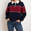 Women's Colorblock Polo Collar Long Sleeve Sweatshirt – Casual Pullover Top for Fall by Cherie Code - 2 of 4