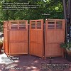 Sunnydaze Outdoor Patio or Porch Meranti Wood with Teak Oil Finish Folding Privacy Screen Fence - 44" - image 2 of 4